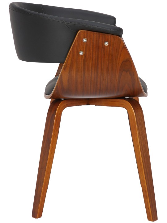 Scaun Bruce imitatie de piele nuc, negru