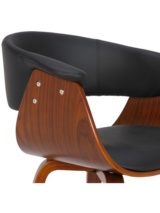 Scaun Bruce imitatie de piele nuc, negru