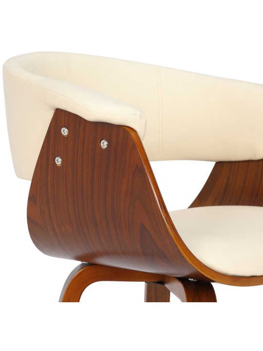 Scaun Bruce imitatie de piele nuc, crem