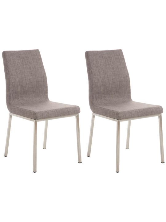 Set 2 scaune de sufragerie din material Colmar, gri