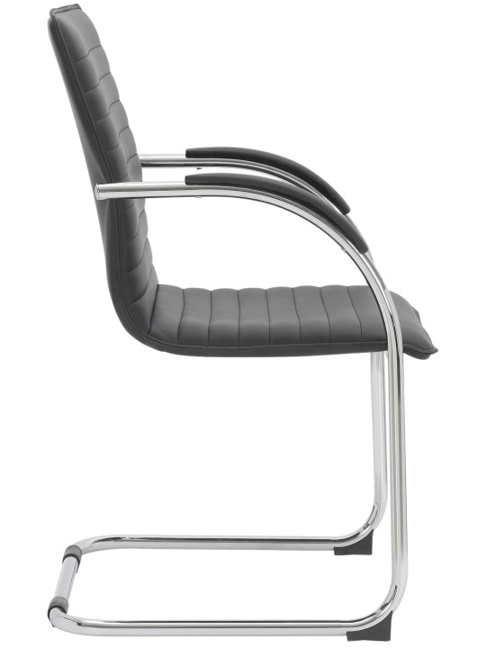 Set 2 scaune vizitator Tira imitatie piele, negru