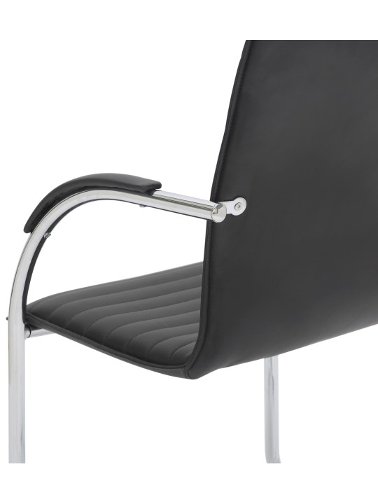 Set 2 scaune vizitator Tira imitatie piele, negru
