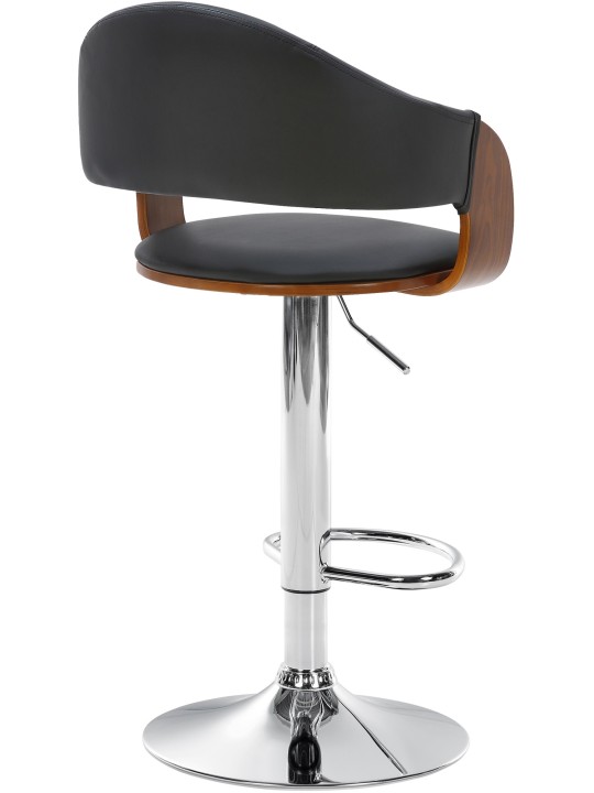 Scaun de bar Nilse imitatie piele cromat, nuc/negru Scaun de bar Nilse imitatie piele cromat, nuc/negru