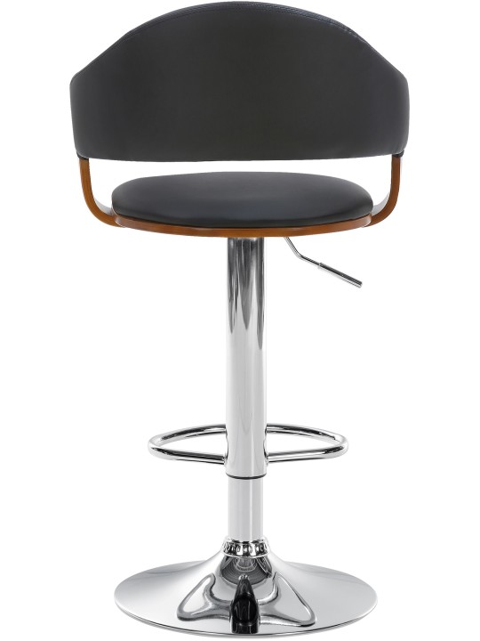 Scaun de bar Nilse imitatie piele cromat, nuc/negru Scaun de bar Nilse imitatie piele cromat, nuc/negru