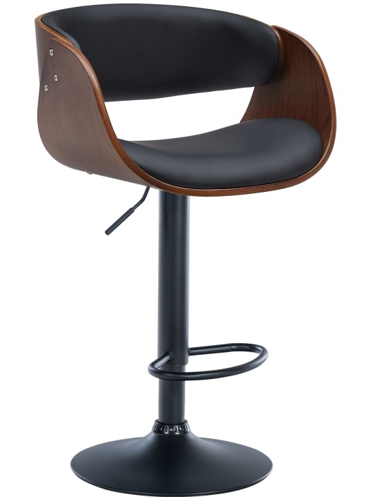 Scaun de bar Portmore imitatie piele, nuc/negru