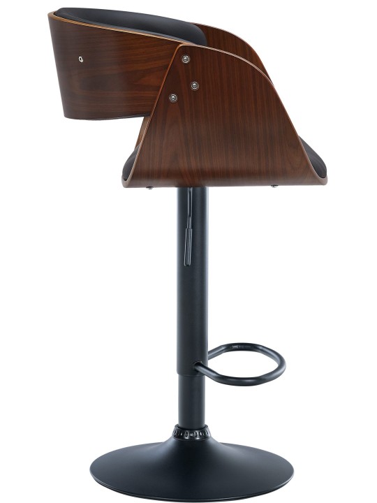 Scaun de bar Portmore imitatie piele, nuc/negru