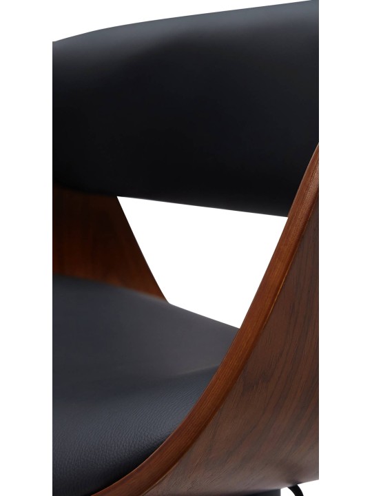 Scaun de bar Portmore imitatie piele, nuc/negru