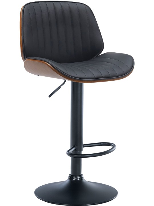 Scaun de bar Nova piele artificiala, nuc/negru Scaun de bar Nova piele artificiala, nuc/negru