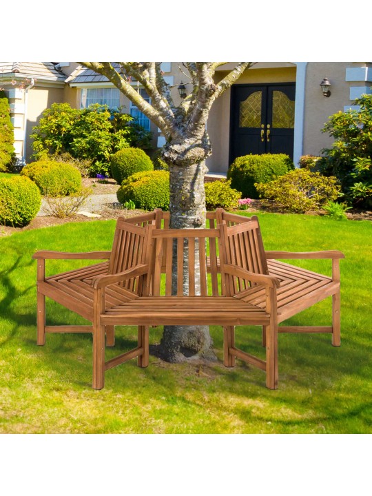 Bancă din copac Sonja cu cotiere 200 cm, tec