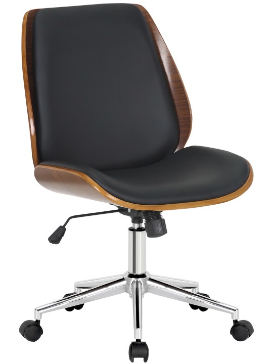 Scaun de birou Mitch crom, nuc/negru