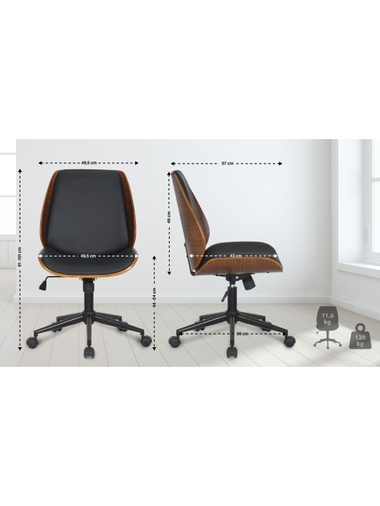 Scaun de birou Mitch, nuc/negru