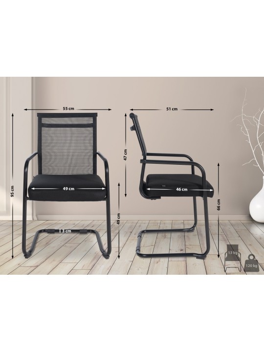 Scaun vizitator Denny, negru