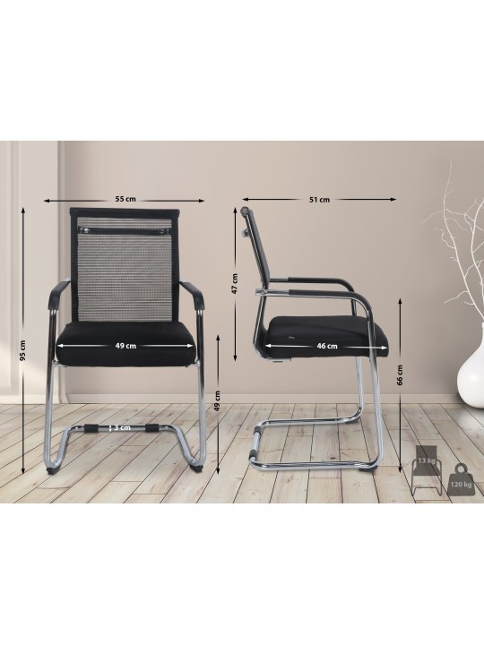 Scaun vizitator Denny, cromat