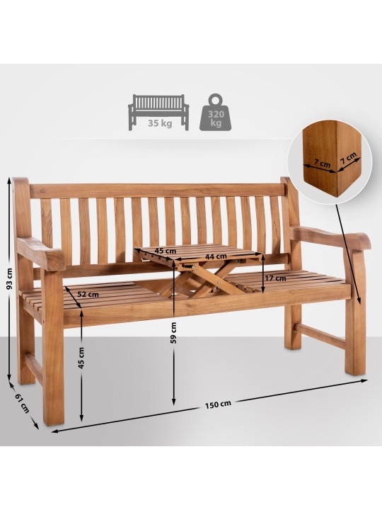 Banca de tec Orlando 150 cm, tec Banca de tec Orlando 150 cm, tec