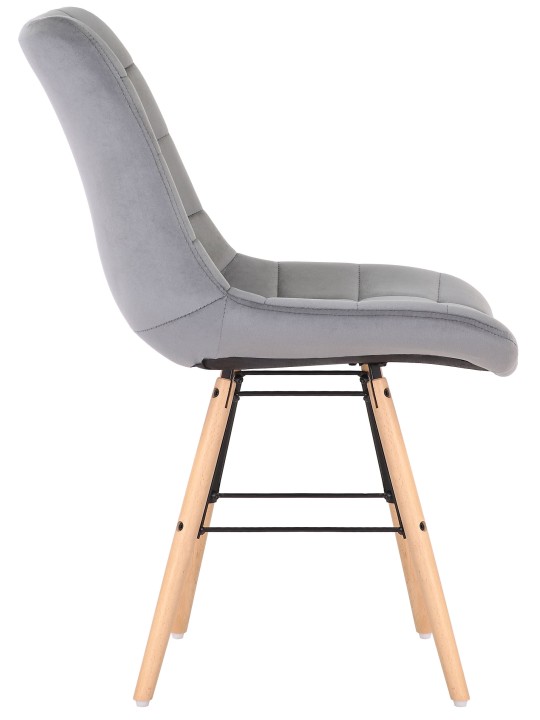 Set 2 scaune Leni catifea, gri