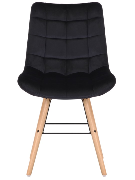 Set 2 scaune Leni catifea, negru
