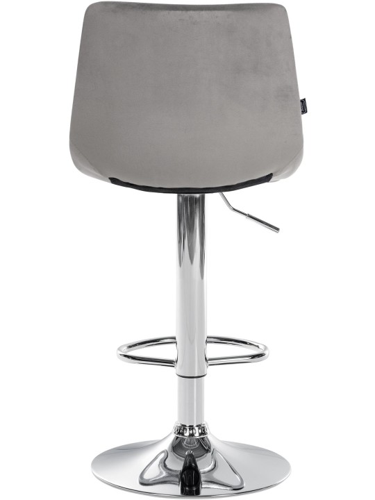 Scaun de bar Jerry Velvet Chrome, gri