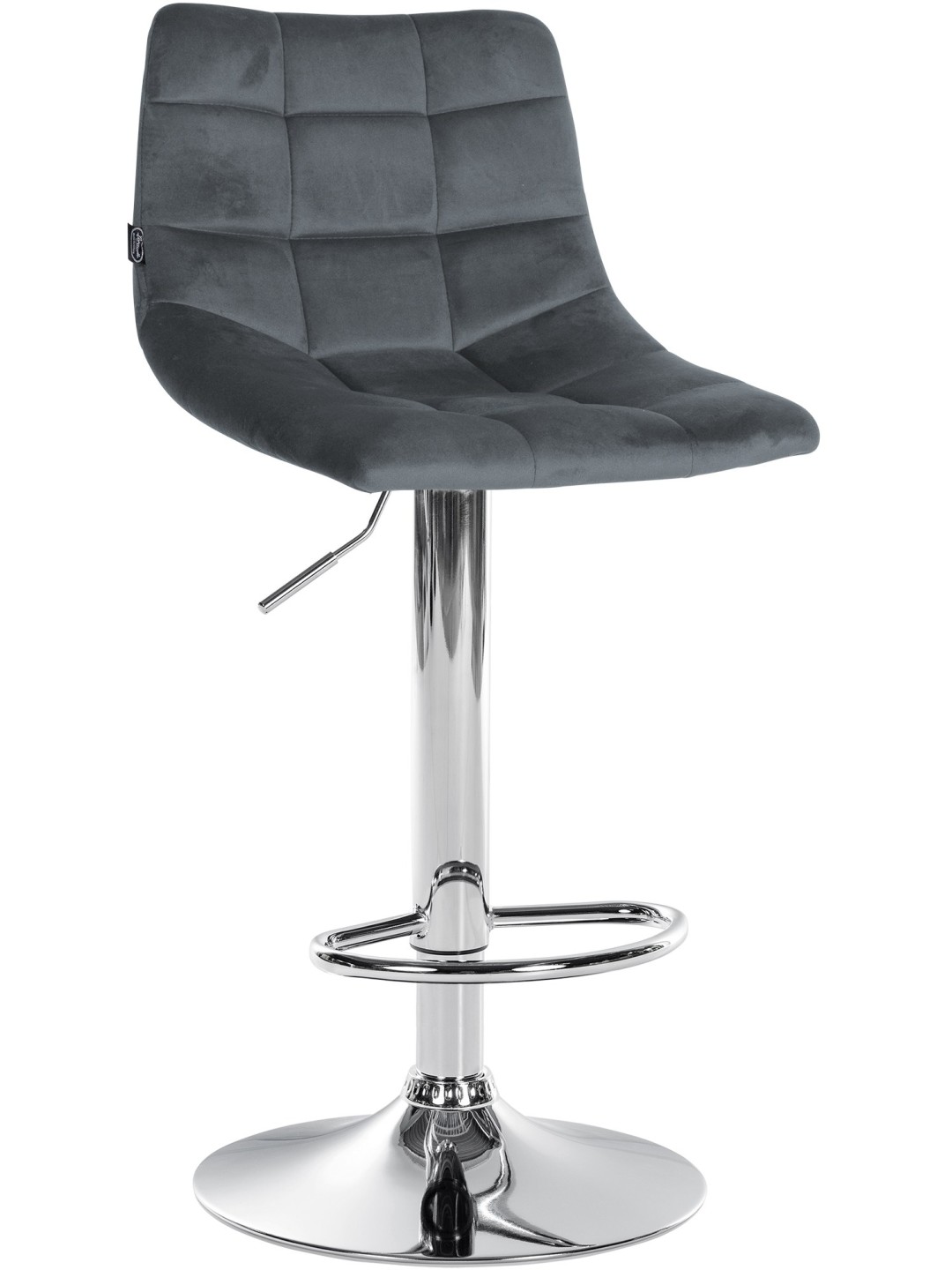 Scaun de bar Jerry Velvet Chrome, gri închis