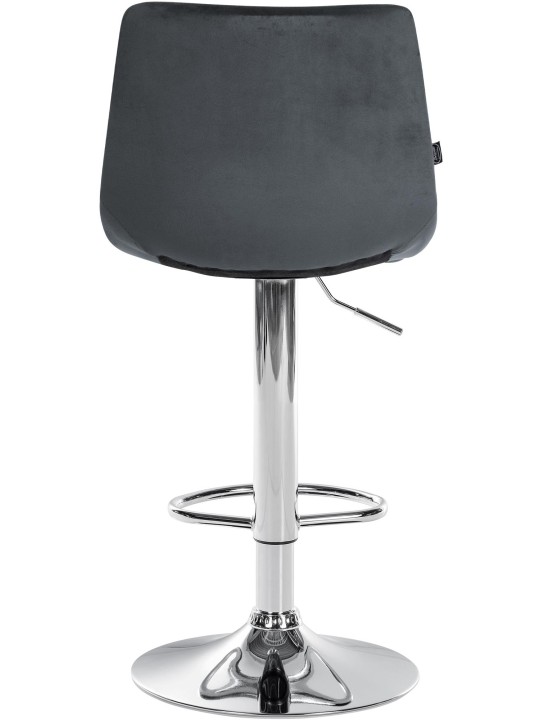 Scaun de bar Jerry Velvet Chrome, gri închis