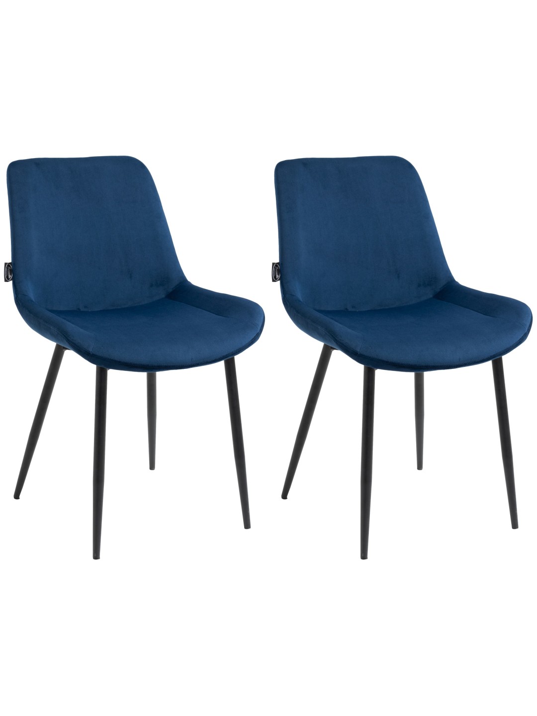 Set 2 scaune de sufragerie Victoria catifea, albastru