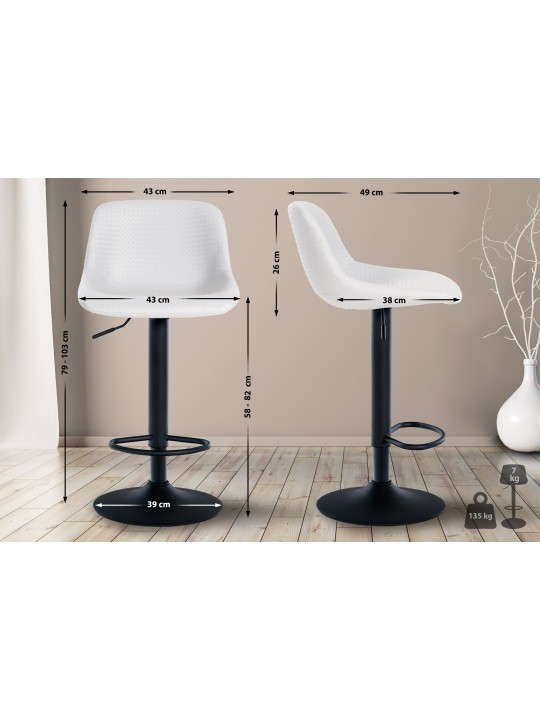 Scaun de bar Loft imitatie piele, alb