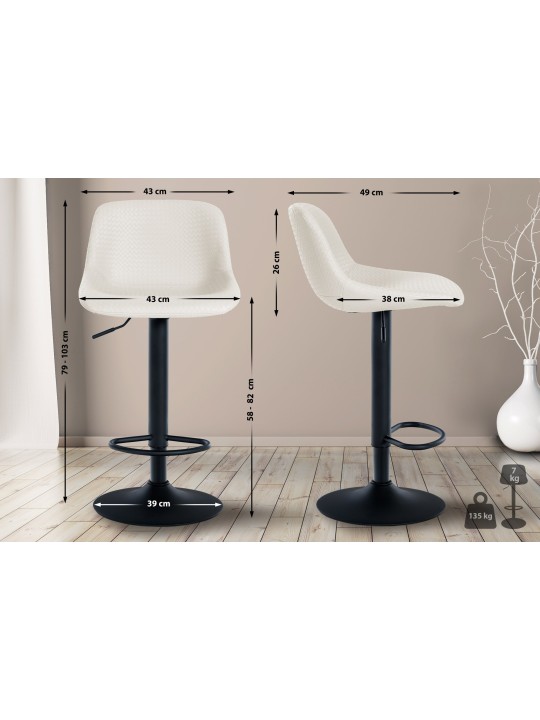Scaun de bar Loft imitatie piele, crem