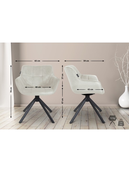 Scaun Westport Velvet, crem Scaun Westport Velvet, crem