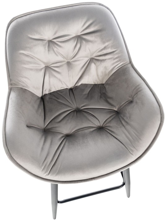 Scaun de bar Gibson 76 catifea, gri