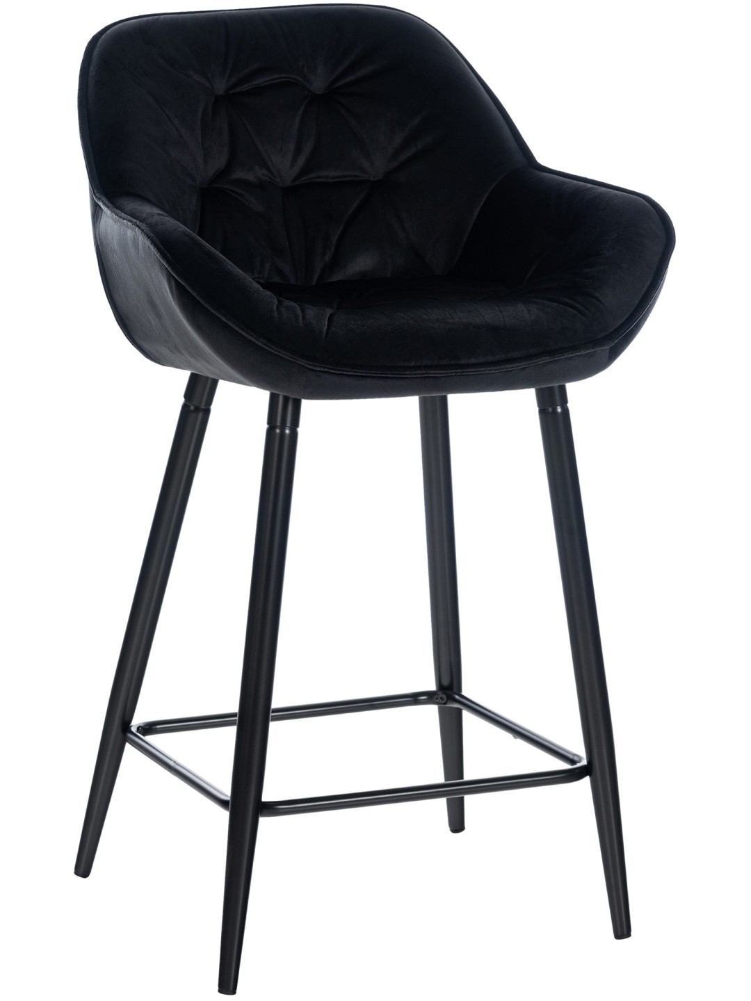 Scaun de bar Gibson 76 catifea, negru