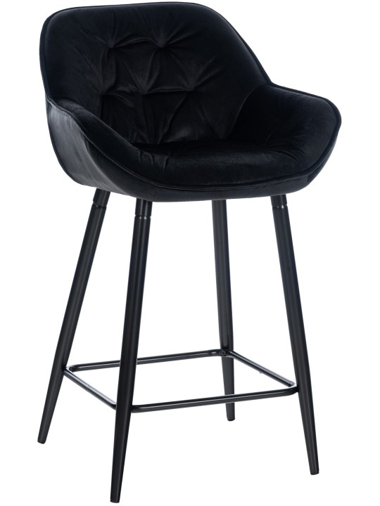 Scaun de bar Gibson 76 catifea, negru