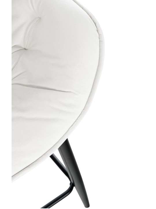 Scaun de bar Gibson 76 catifea, alb-crem
