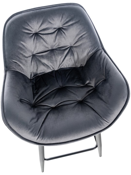 Set 2 scaune de bar Gibson 76 catifea, gri închis Set 2 scaune de bar Gibson 76 catifea, gri închis