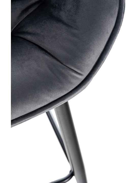 Set 2 scaune de bar Gibson 76 catifea, gri închis Set 2 scaune de bar Gibson 76 catifea, gri închis