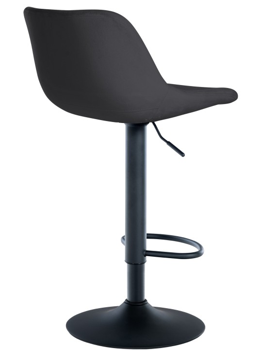 Set 2 scaune de bar loft catifea, negru Set 2 scaune de bar loft catifea, negru