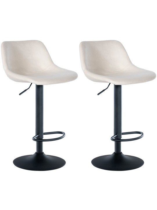 Set 2 scaune de bar loft catifea, crem