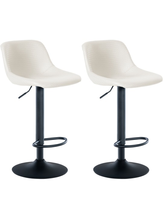 Set 2 scaune de bar Loft imitatie piele, crem