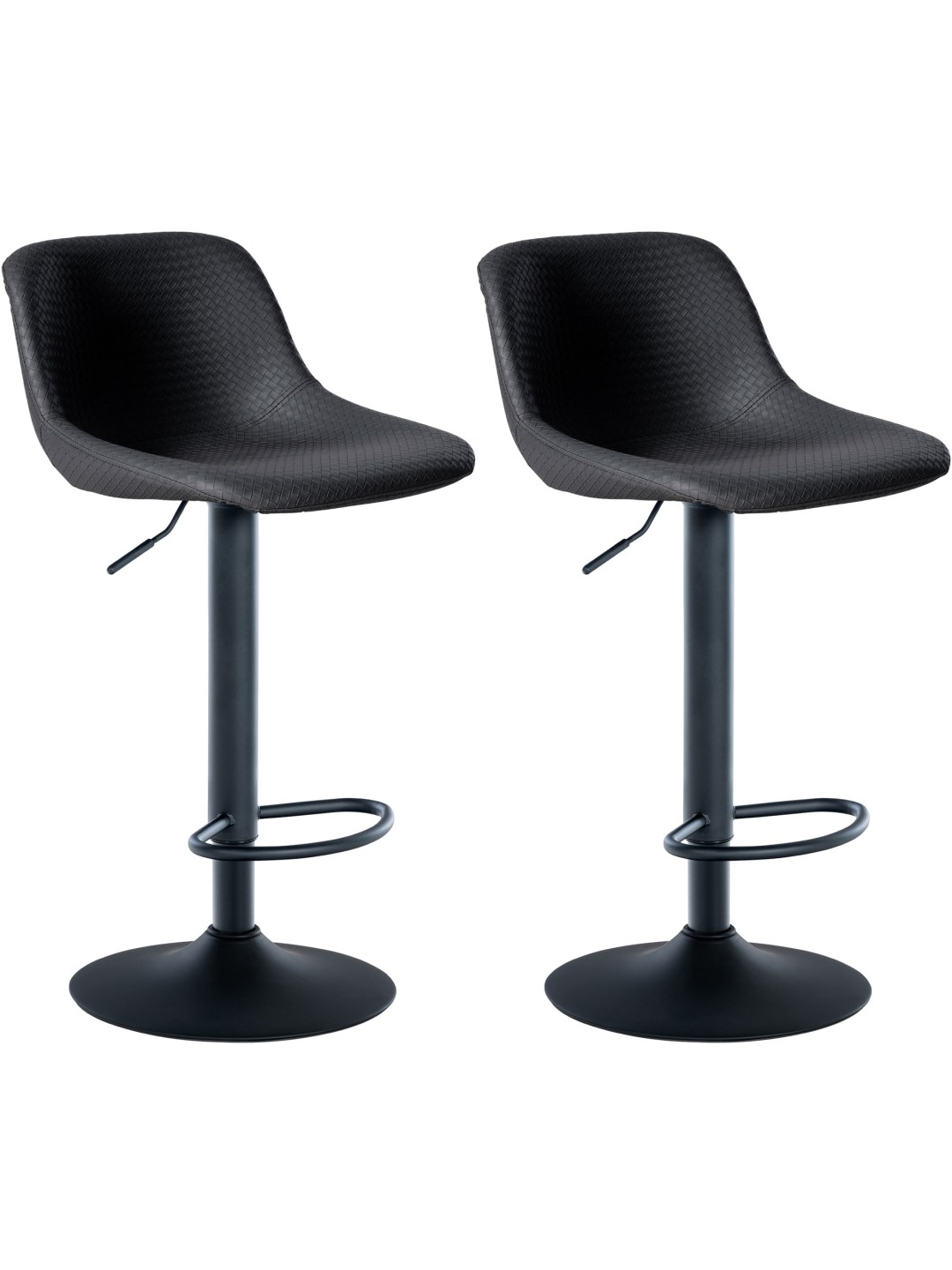 Set 2 scaune de bar Loft imitatie piele, negru