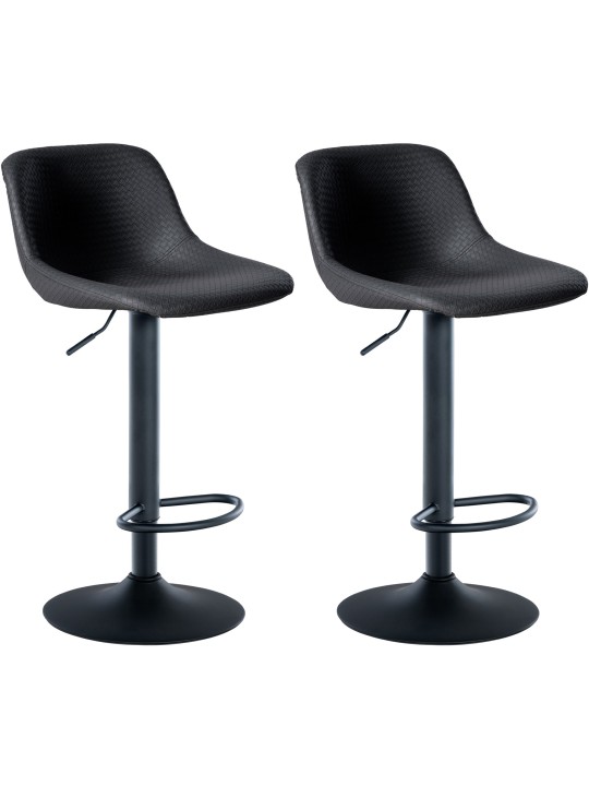 Set 2 scaune de bar Loft imitatie piele, negru