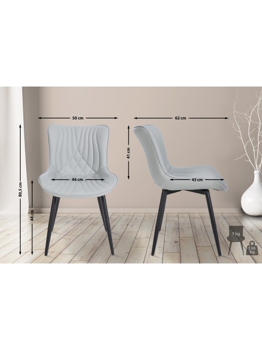 Scaun Brady imitatie piele, gri Scaun Brady imitatie piele, gri