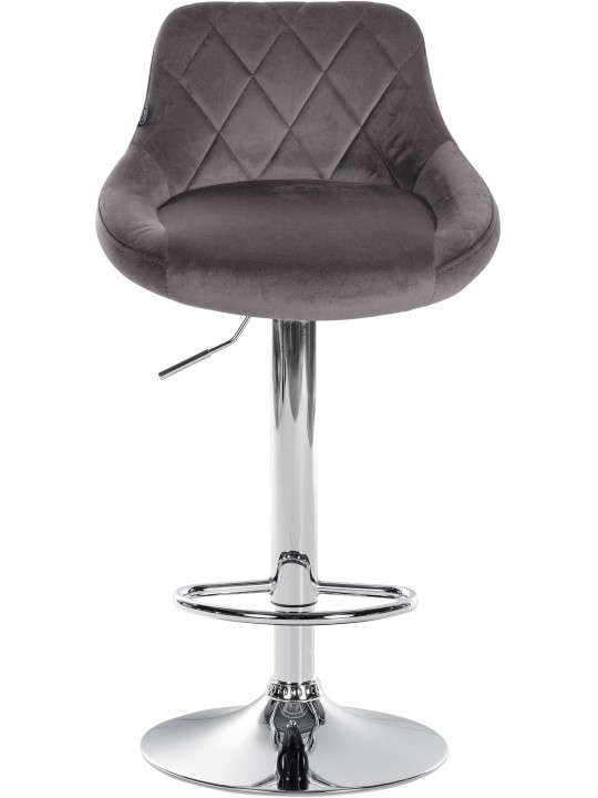 Scaun de bar Lazio catifea crom, gri