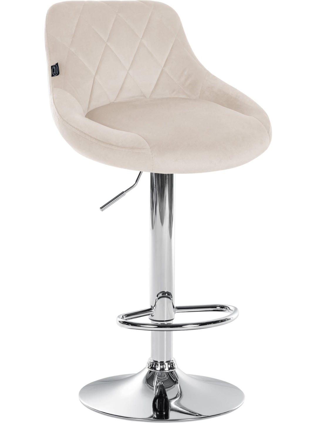 Scaun de bar Lazio catifea crom, crem
