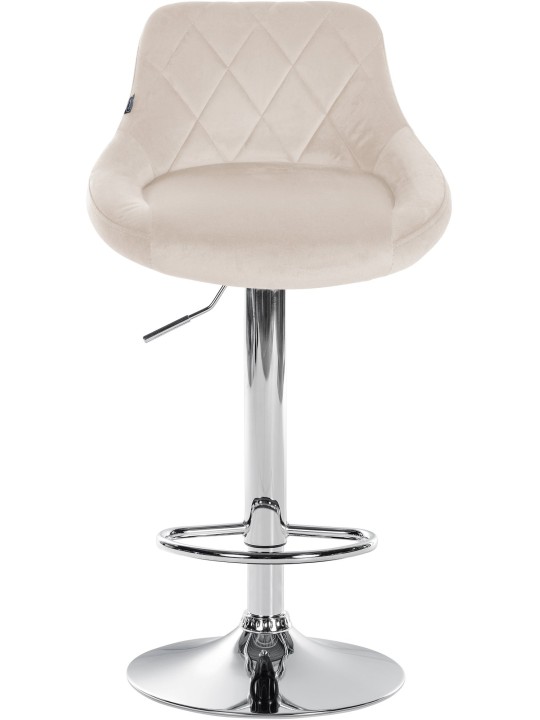 Scaun de bar Lazio catifea crom, crem