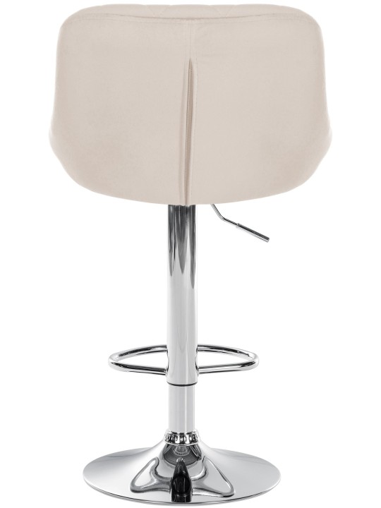 Scaun de bar Lazio catifea crom, crem
