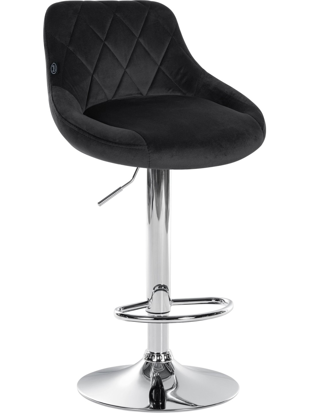 Scaun de bar Lazio catifea crom, negru