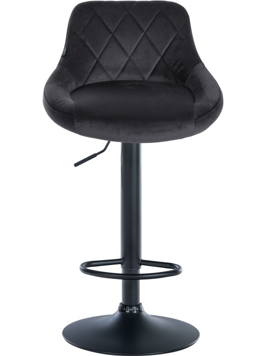 Scaun de bar catifea Lazio, gri închis