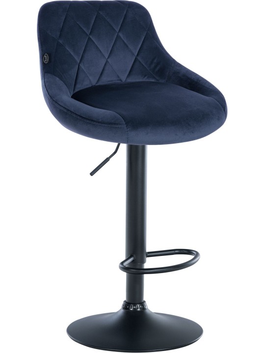 Scaun de bar catifea Lazio, albastru