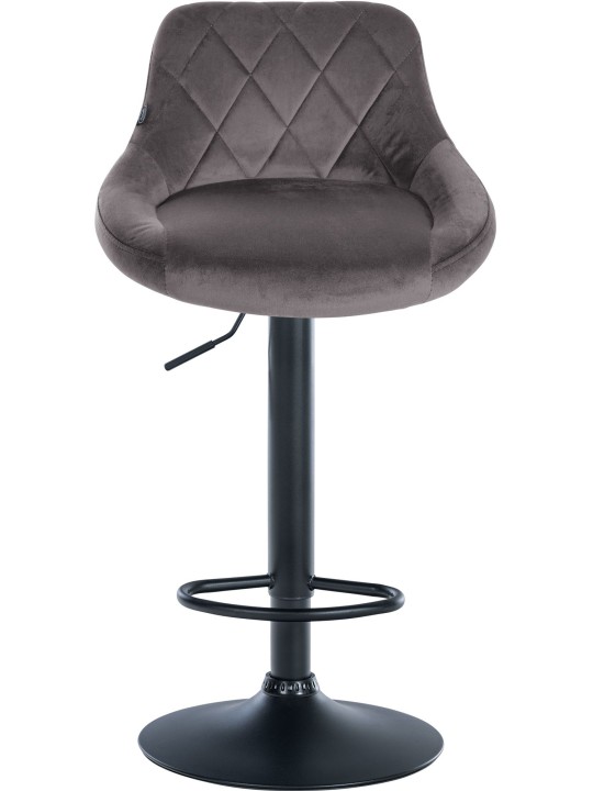 Scaun de bar catifea Lazio, gri