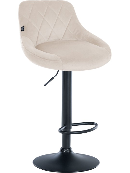 Scaun de bar catifea Lazio, crem