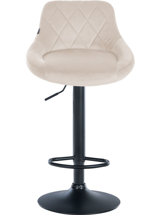 Scaun de bar catifea Lazio, crem