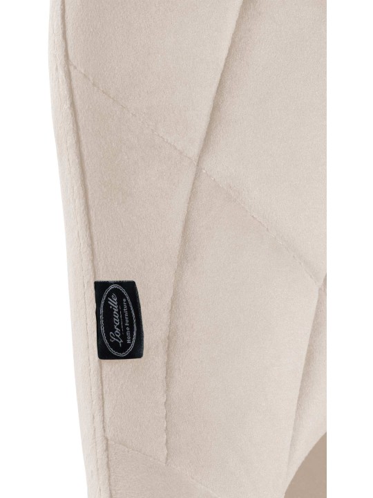 Scaun de bar catifea Lazio, crem
